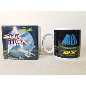 Star Trek Sulu Beam Us Down Coffee Mug Tea Cup New w/ Box 1991 Ceramic Vintage